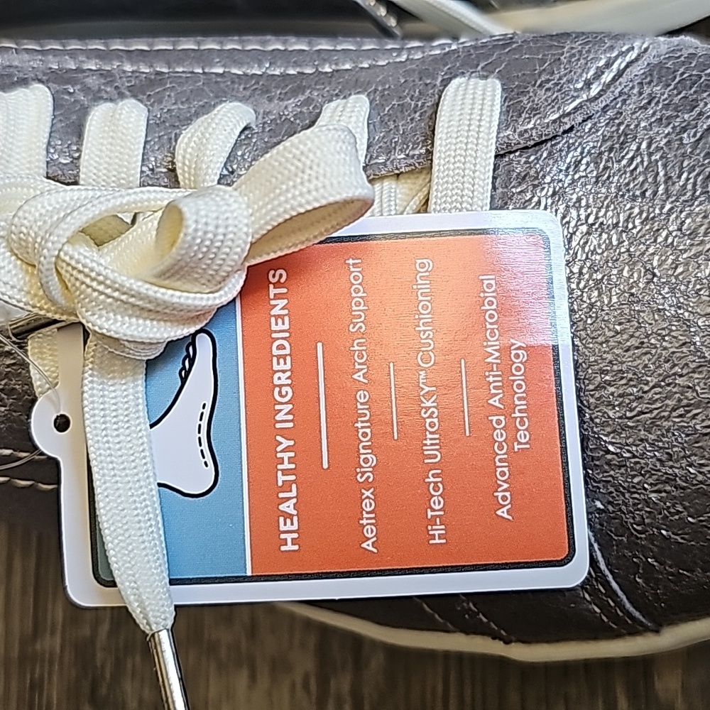 aetrex Blake Comfort Sneakers Size 9/9.5 Cozy Silver - Picture 11 of 12